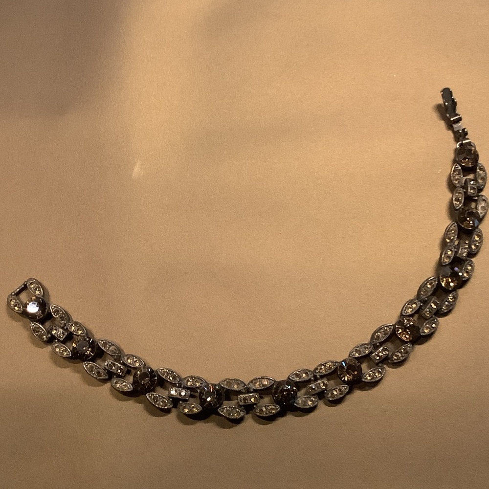 Vintage bronze Crystal Link Bracelet - Elegant Women's Jewelry